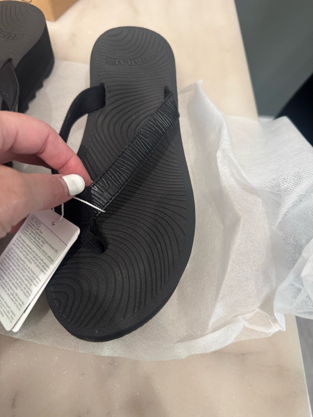 Black Women's Flip-Flop Sandals - Comfortable Everyday Straps - Picture 4 of 7